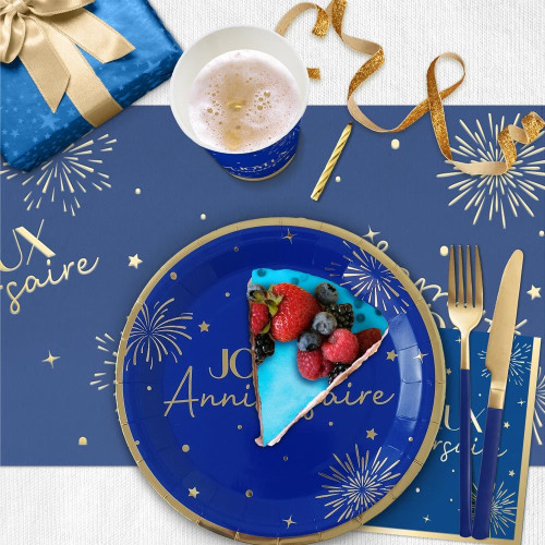 CHEMIN  DE TABLE PARTY BLEU