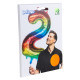 BALLON CHIFFRE 2 ARC EN CIEL 86CM