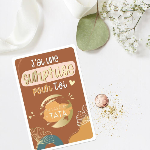 CARTE A GRATTER ANNONCE &quot;TATA&quot;