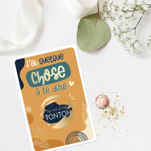 CARTE A GRATTER ANNONCE &quot;TONTON&quot;