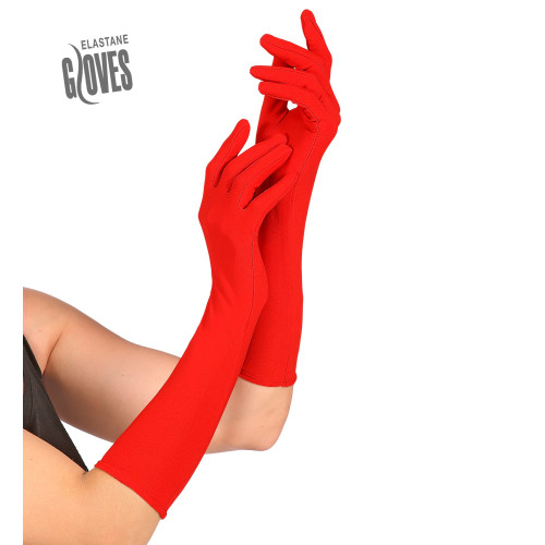 PAIRE GANTS LYCRA  ROUGE 37CM