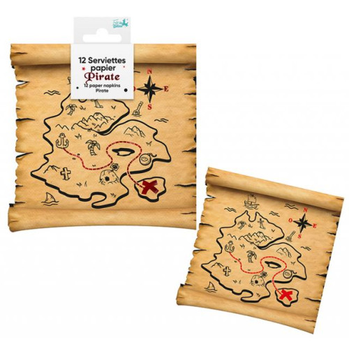 12 SERVIETTES PAPIER PIRATE