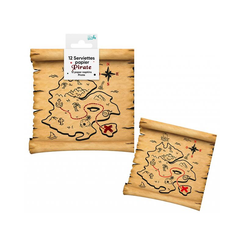 12 SERVIETTES PAPIER PIRATE