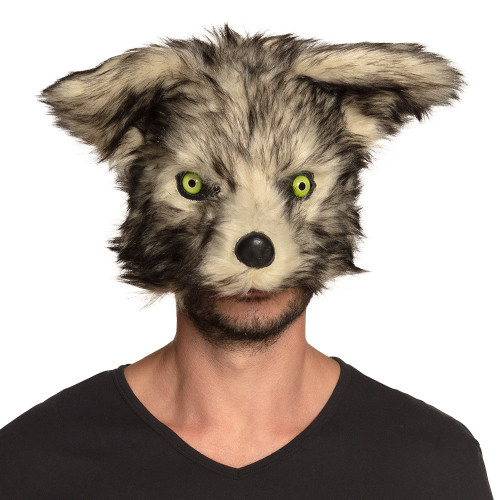 DEMI MASQUE PELUCHE LOUP
