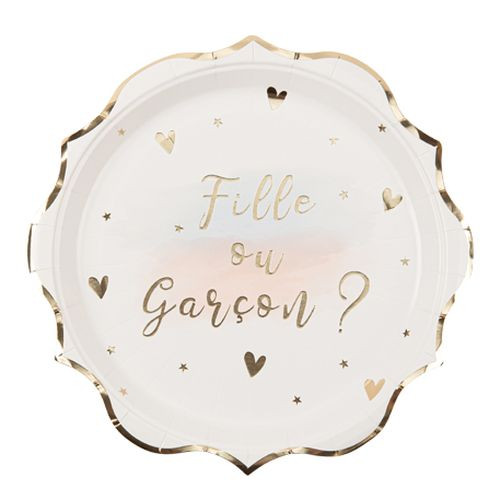 8 ASSIETTES GENDER REVEAL 23CM