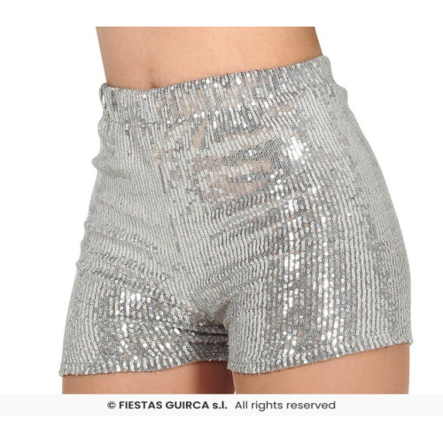 SHORT SEQUINS ARGENTE TAILLE 42-44