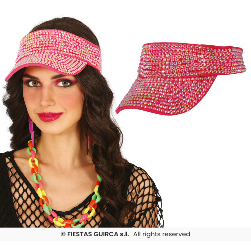 VISIÈRE AVEC STRASS FUCHSIA