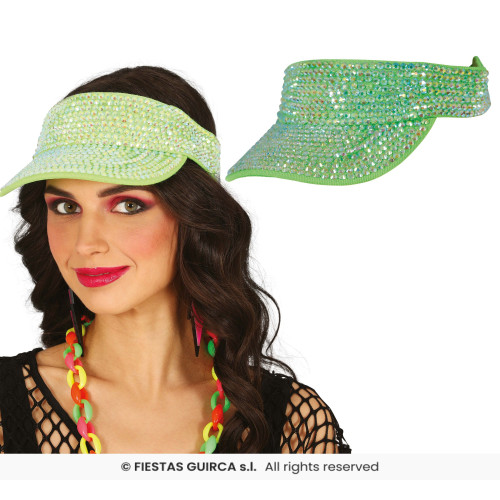 VISIÈRE AVEC STRASS VERTE