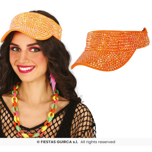 VISIÈRE AVEC STRASS ORANGE