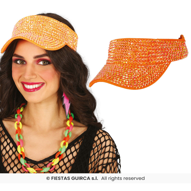 VISIÈRE AVEC STRASS ORANGE