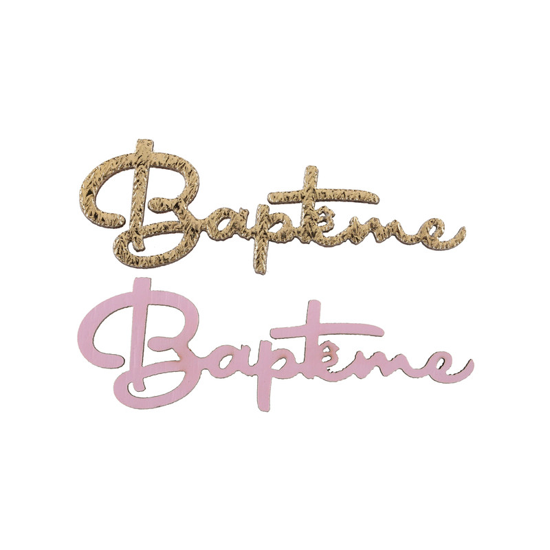 DECO A PARSEMER BAPTEME ROSE