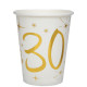 10 GOBELETS AGE 30 ANS OR/BLANC