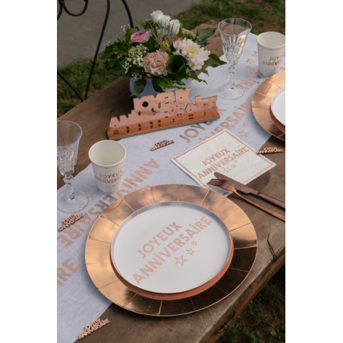 10 ASSIETTES STAR DU JOUR BLANC/ROSE GOLD