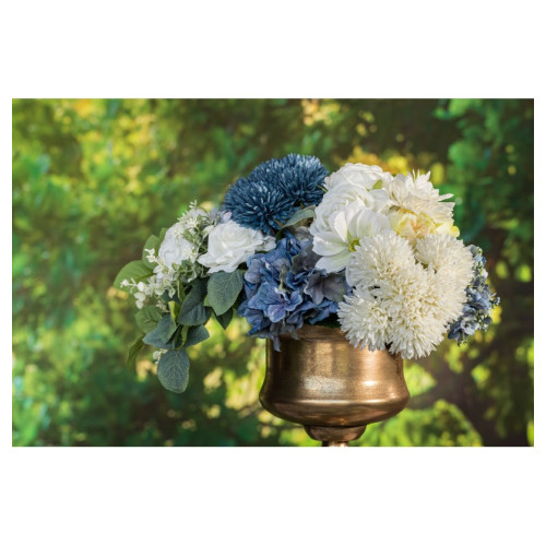 BOUQUET 6 DAHLIAS 26CM BLEU