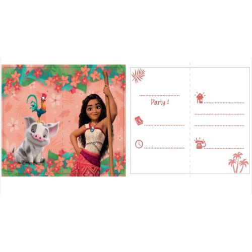 6 CARTES D'INVITATION VAIANA