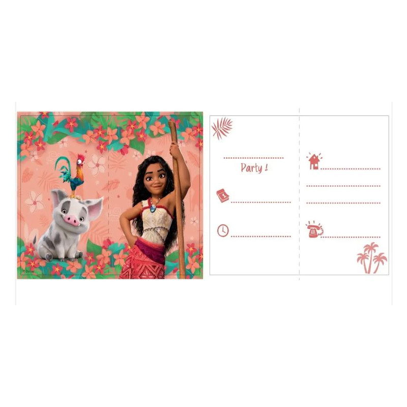 6 CARTES D'INVITATION VAIANA