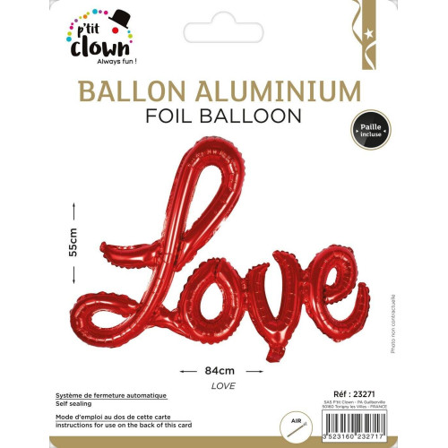 BALLON ALU LOVE ROUGE