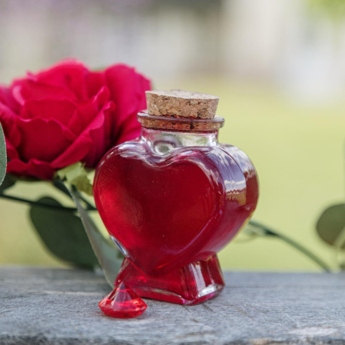 CONTENANT CŒUR VERRE AVEC BOUCHON
