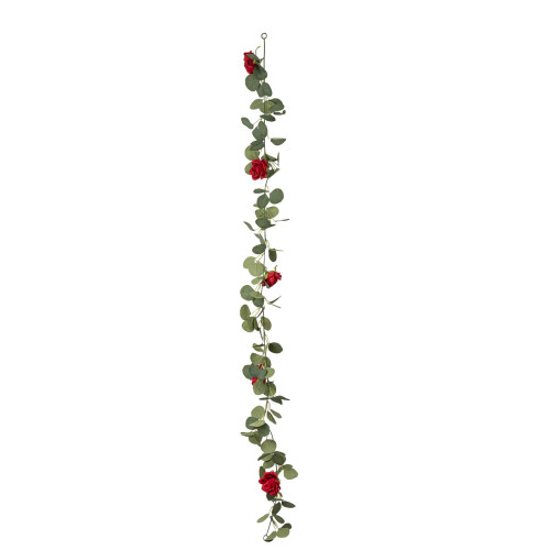 GUIRLANDE DE ROSES ET EUCALYPTUS