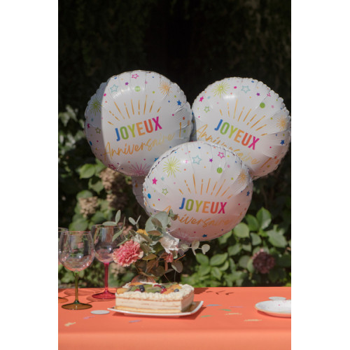 BALLON ALU ANNIVERSAIRE FESTICOLORE