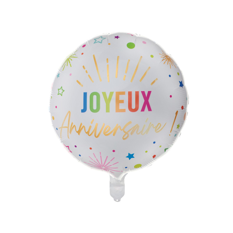 BALLON ALU ANNIVERSAIRE FESTICOLORE