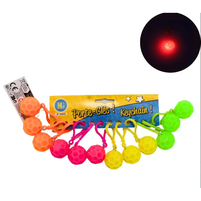 12 PORTE CLES BALLE REBONDISSANTE
