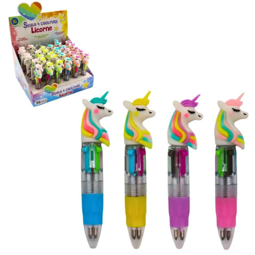 STYLO 4 COULEURS LICORNE (36)