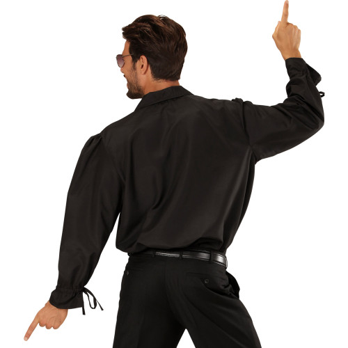 CHEMISE NOIRE JABOT XL
