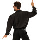 CHEMISE NOIRE JABOT XL