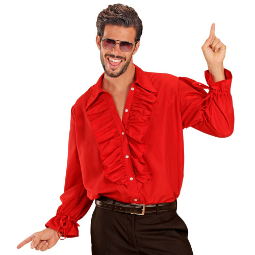 CHEMISE ROUGE JABOT XL