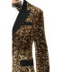 VESTE VELOURS NOIR/SEQUINS BRONZE L