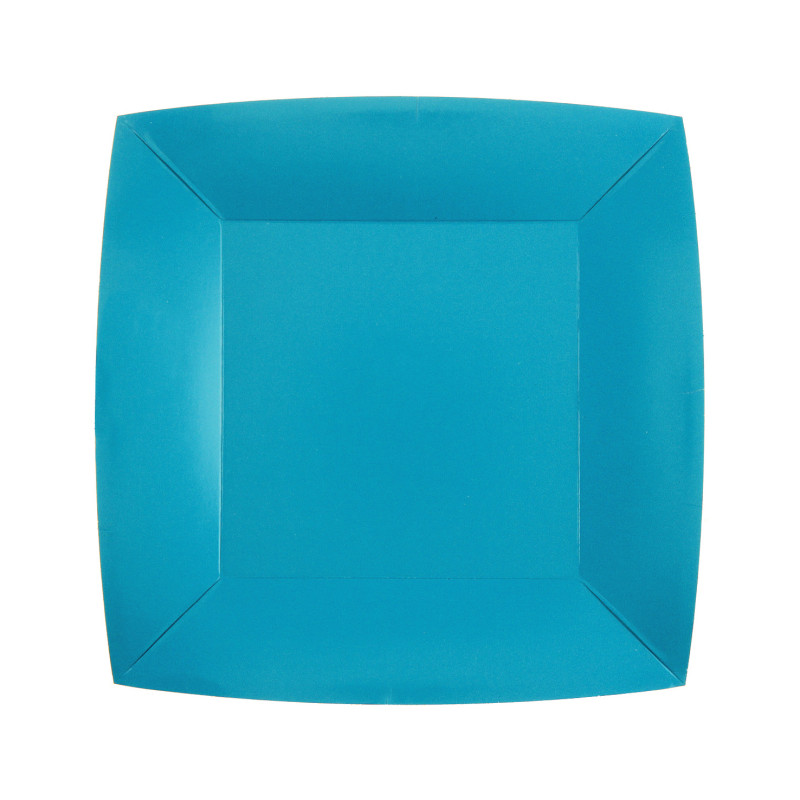 10 ASSIETTES CARRE AQUA PM