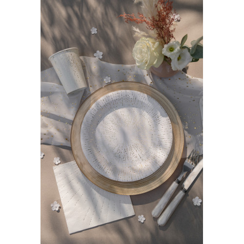 10 SERVIETTES BUBBLE BLANC