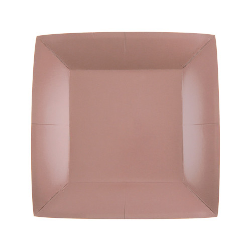 10 ASSIETTES CARRE ROSE GOLD PM