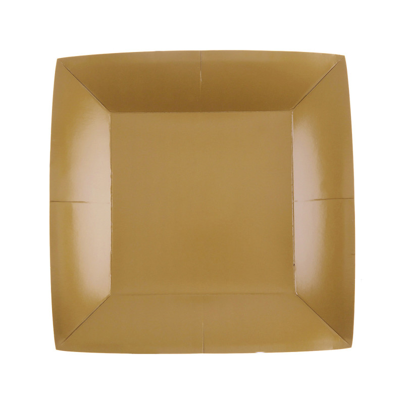 10 ASSIETTES CARRE OR PM