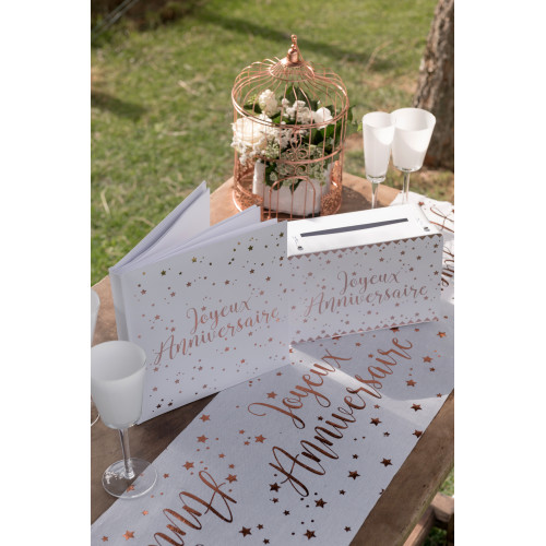 LIVRE D&#039;OR ANNIVERSAIRE ROSE GOLD