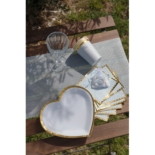 10 ASSIETTES COEUR BLANC