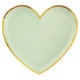 10 ASSIETTES COEUR VERT SAUGE