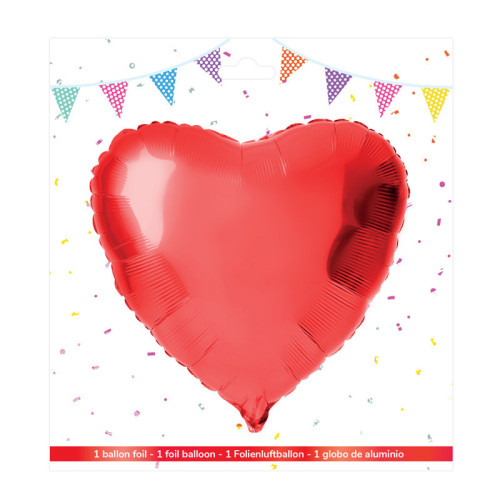 BALLON FOIL COEUR 40 CM ROUGE
