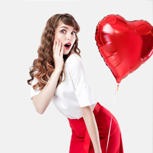 BALLON FOIL COEUR 40 CM ROUGE