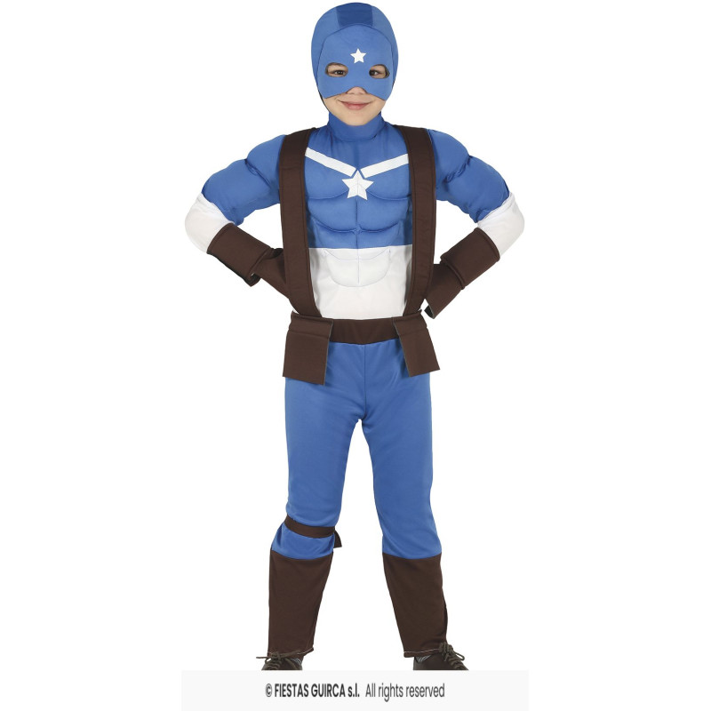 COSTUME CAPITAINE SUPER HEROS 5/6 ANS