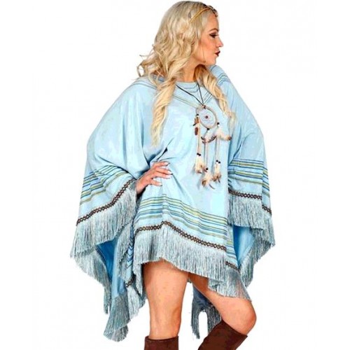 PONCHO ASPECT DAIM BLEU