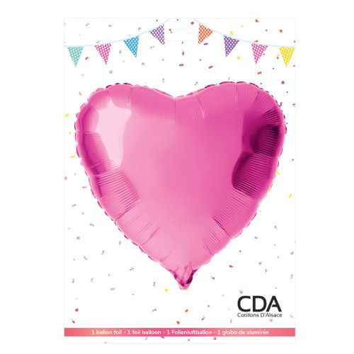 BALLON FOIL COEUR 40 CM ROSE