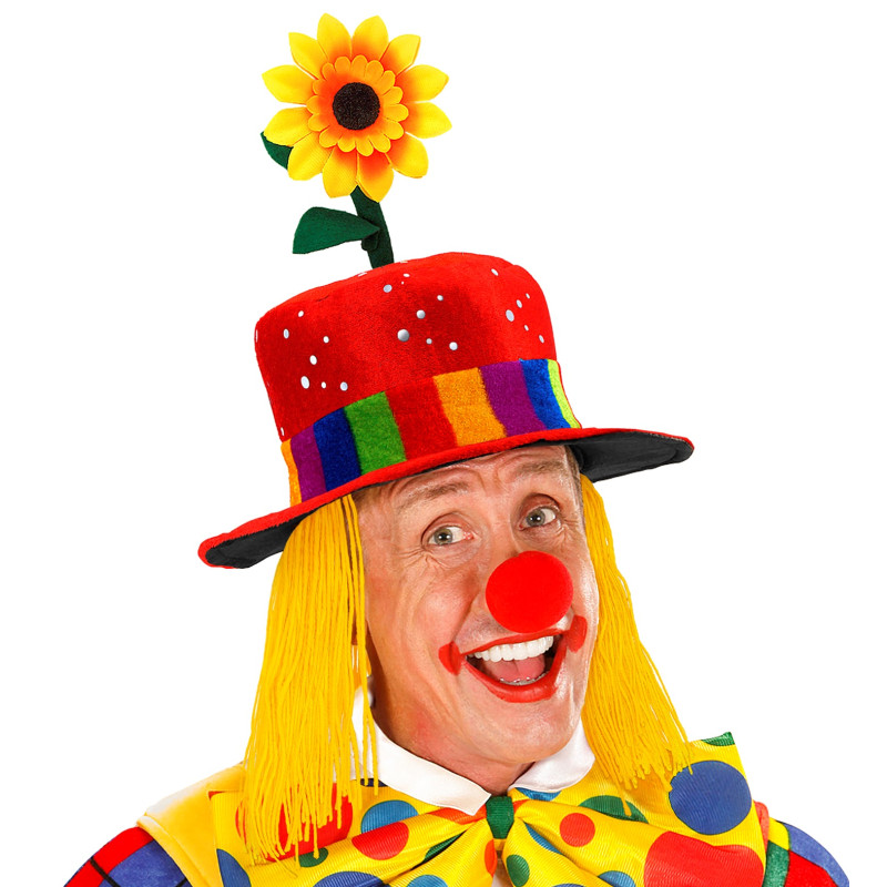 CHAPEAU DE CLOWN AVEC CHEVEUX