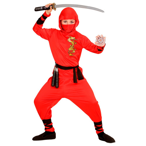 COSTUME NINJA ROUGE 11-13 ANS