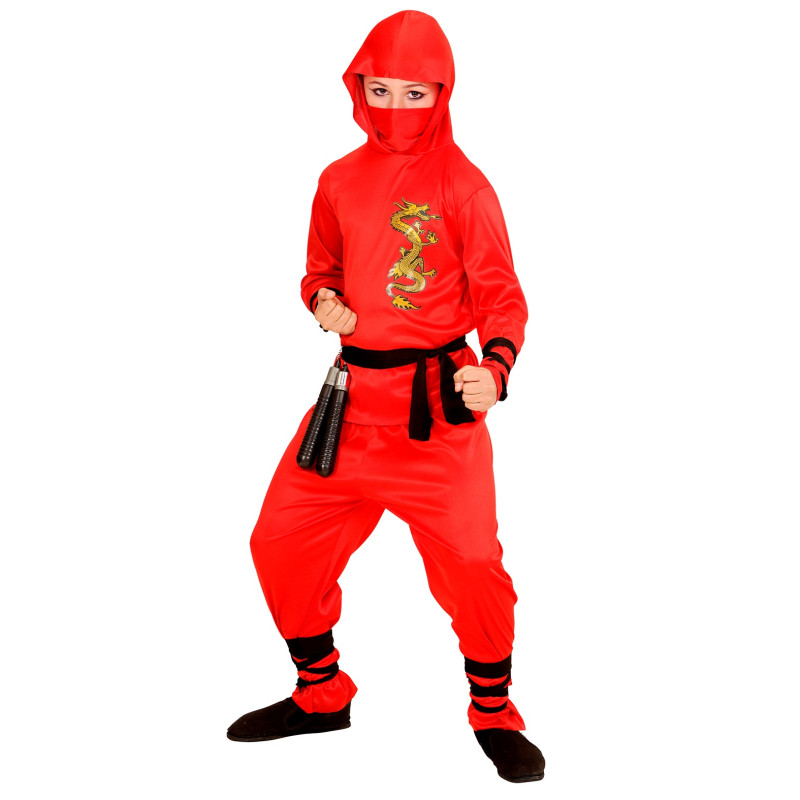 COSTUME NINJA ROUGE 11-13 ANS