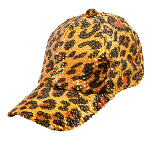 CASQUETTE A PAILLETTES LEOPARD