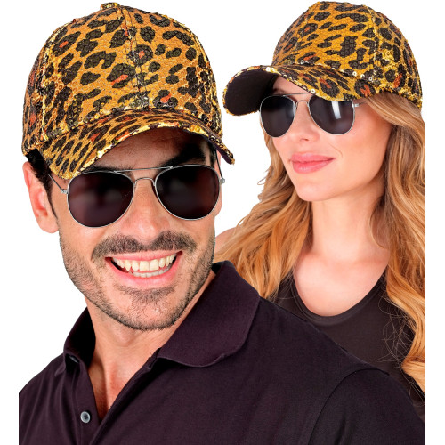 CASQUETTE A PAILLETTES LEOPARD