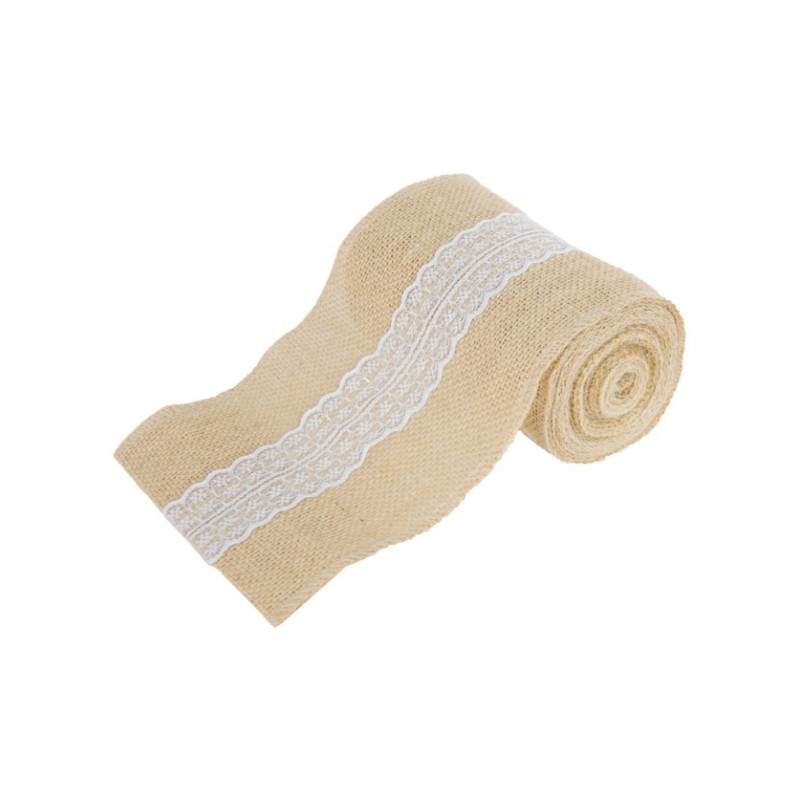 TOILE DE JUTE AVEC DENTELLE