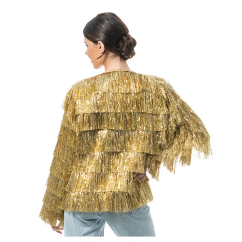 VESTE SCINTILLANTE FRANGES OR